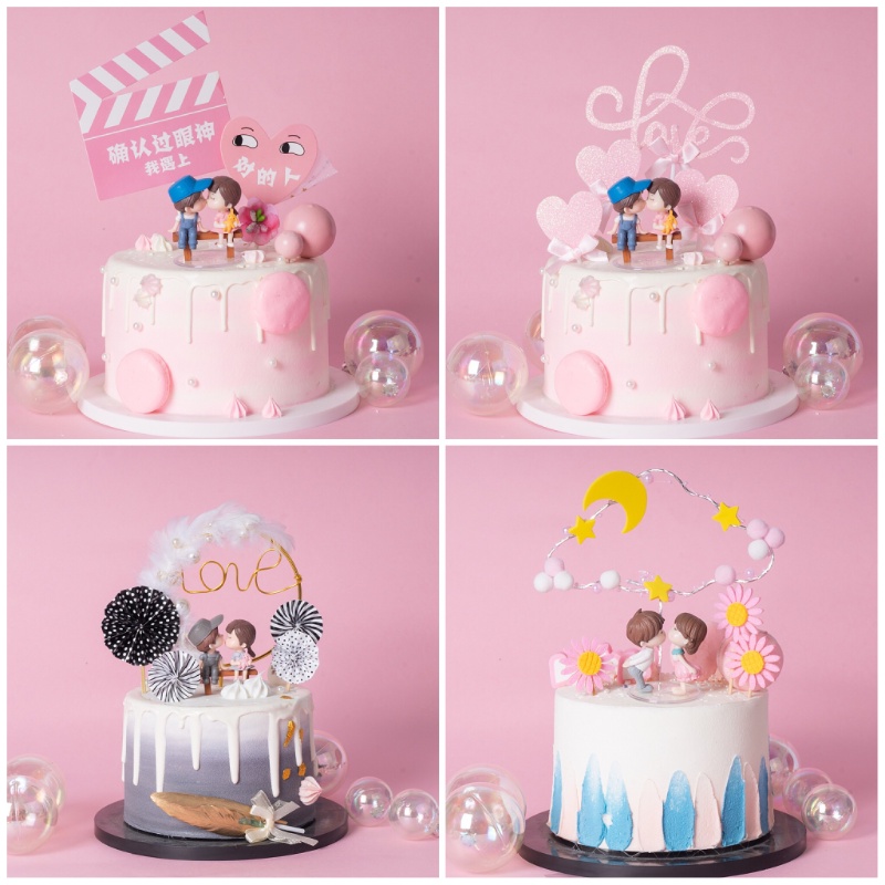Búp Bê Trang Trí Bánh Sinh Nhật Hình Cặp Đôi Dễ Thương