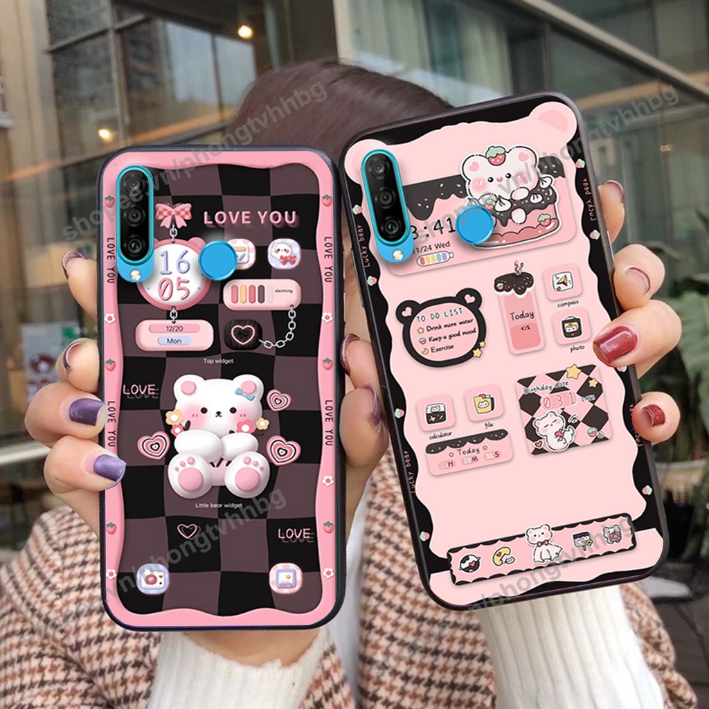 Ốp lưng Huawei Nova 4e / P30 Lite gấu,thỏ trắng , đồng hồ dễ thương cute cực đẹp