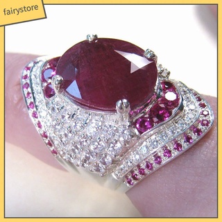 Nhẫn Đính Đá Ruby Nhân Tạo Thời Trang Cho Nữ