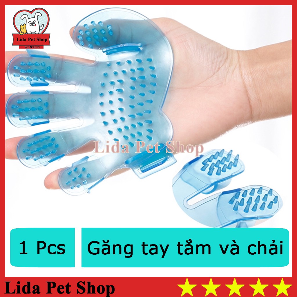 1 chiếc Găng tay tắm chó mèo bằng nhựa dẻo găng tay mát xa cho thú cưng - Lida pet shop