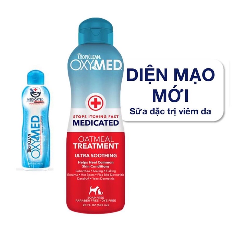 SỮA TẮM ĐẶC TRI DA CHO CHÓ MÈO TROPICLEAN OXYMED -TropiClean OxyMed