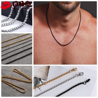 Vòng cổ thép titan màu đen 3mm đơn giản thời trang dành cho nam