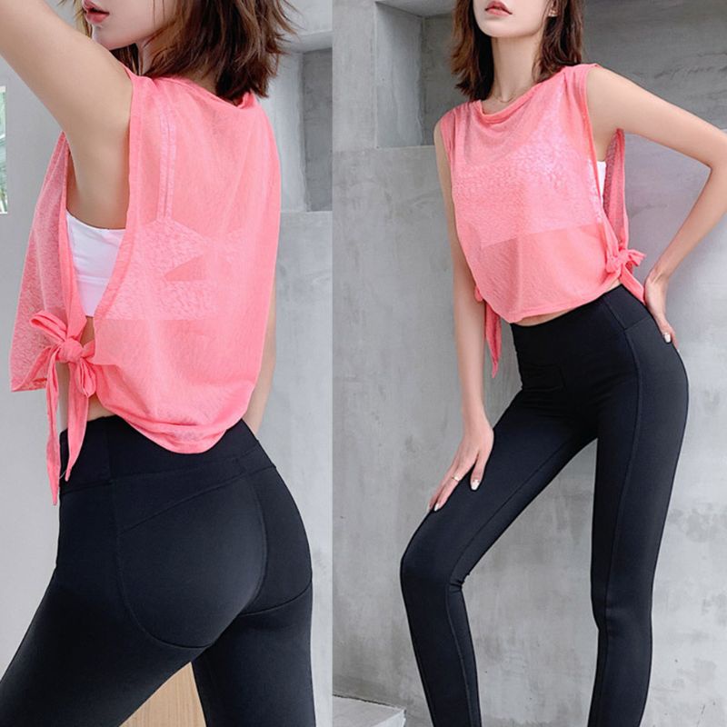 Áo Croptop Sát Nách Dáng Rộng Thắt Nút Bên Hông Thời Trang Mùa Hè Cho Nữ Se