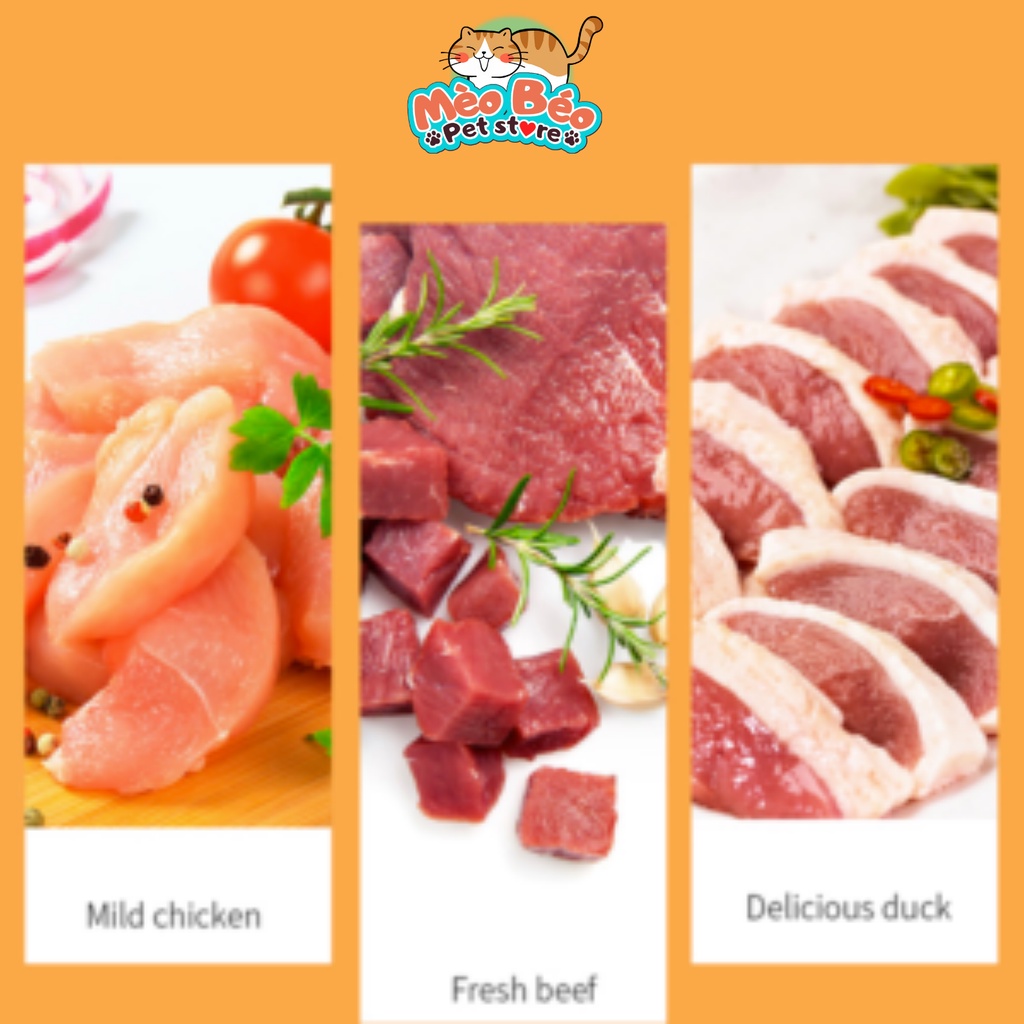 Xúc xích cho thú cưng 3 vị thơm ngon - Bò, Gà, Vịt