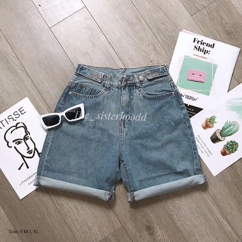 Quần Short Jeans Nữ Ngố Vải Mềm Không Giãn
