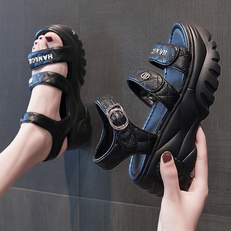 Zhuo Shini Sandal Đế Xuồng Dày Dặn Phong Cách Thời Trang Mùa Hè 2022