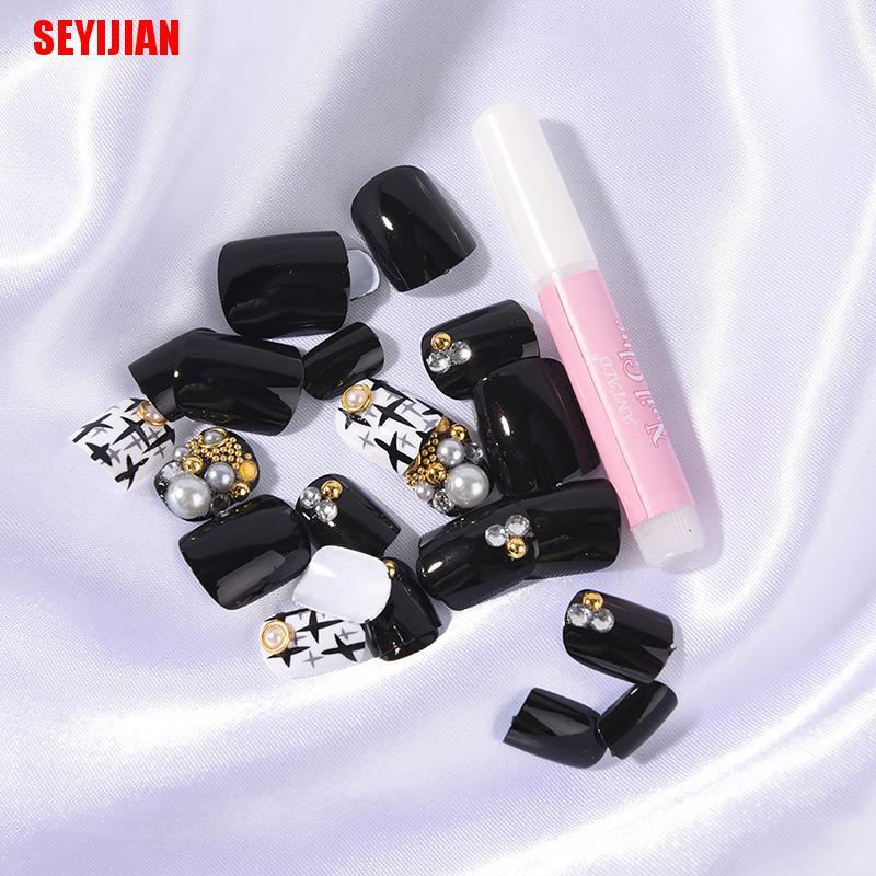 Set 24 Móng Tay Giả Bằng Acrylic Toàn Diện Phong Cách Pháp