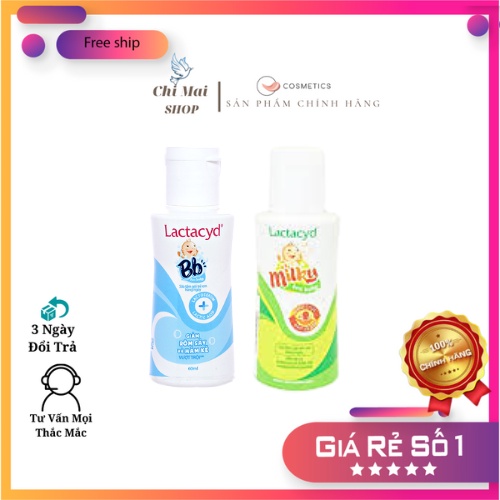Sữa tắm gội trẻ em hàng ngày Lactacyd-Bb giảm rôm sảy và hăm kẽ 60ml