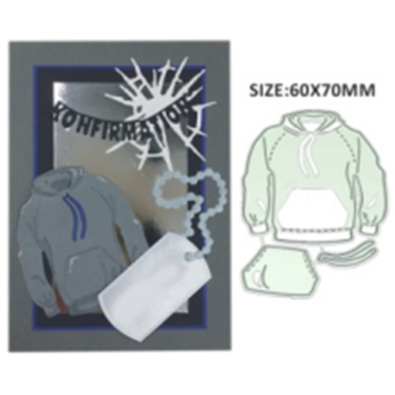 Khuôn Cắt Giấy Kim Loại Hình Áo Hoodie Cho Bé