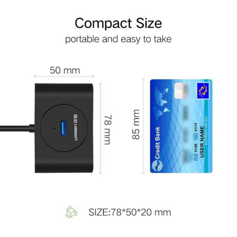 HUB bộ chia cổng USB 3.0 / USB Type C ra 4 cổng USB 3.0 tốc độ 5Gbps UGREEN CR113 - Hàng phân phối chính hãng