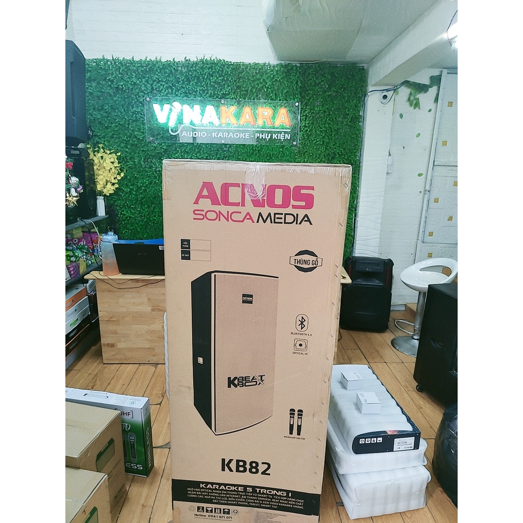 Loa kéo di động Acnos KB82,Loa gỗ cao cấp, âm thanh hay, chính hãng