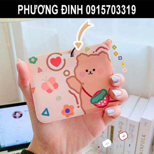 Thẻ đeo bảng tên NGANG HỌC SINH, SINH VIÊN, NHÂN VIÊN dễ thương có dây đeo