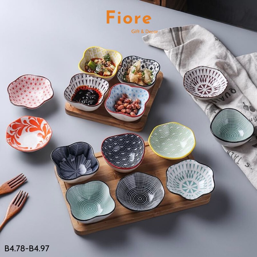 Bát sứ - Set 4 bát gia vị phong cách Nhật Bản có hộp đựng đẹp – phụ kiện bàn ăn