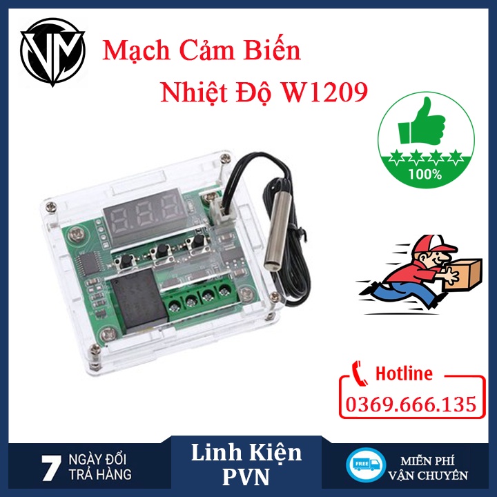 Mạch Cảm Biến Nhiệt Độ W1209 12V