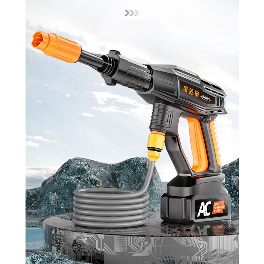 Máy rửa xe mini cầm tay đa năng dùng pin áp lực cao rửa xe máy ô tô, làm sạch sân vườn thảm chiếu tiện lợi