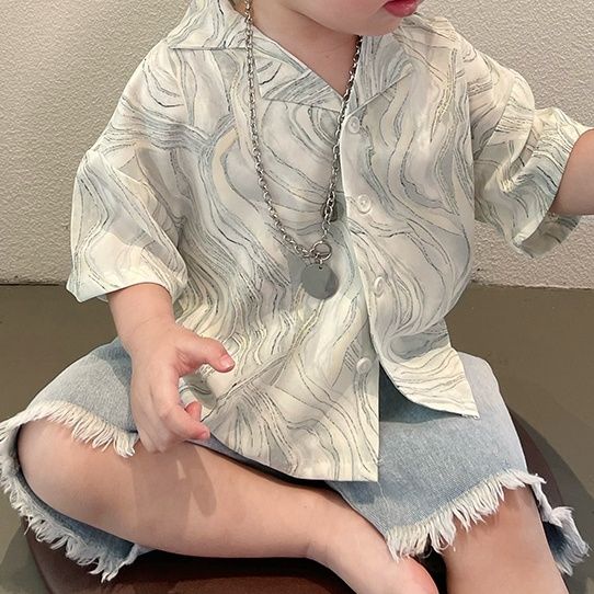 Áo Sơ Mi Ngắn Tay Phong Cách Preppy Nhật Bản Thời Trang Mùa Hè Cho Bé Trai