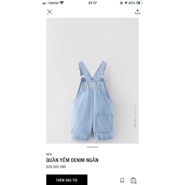 YẾM JEAN ZARA XUẤT DƯ XỊN CHO BÉ