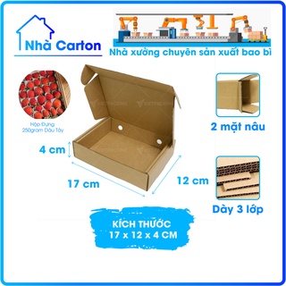 [SIÊU SANG] 25 hộp carton nắp gài 17x12x4 đựng phụ kiện siêu đẹp.