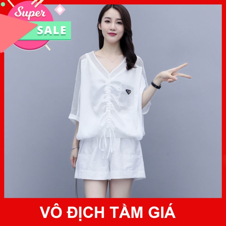Đồ bộ nữ mặc nhà đi chơi đi thể thao mùa hè cộc tay dáng rộng 2022