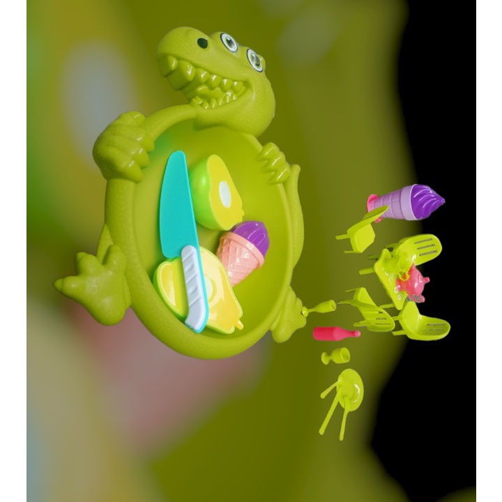 Bộ Đồ Chơi Nhà Bếp Có Khay Đựng Khủng Long Tiện Lợi Cho Bé