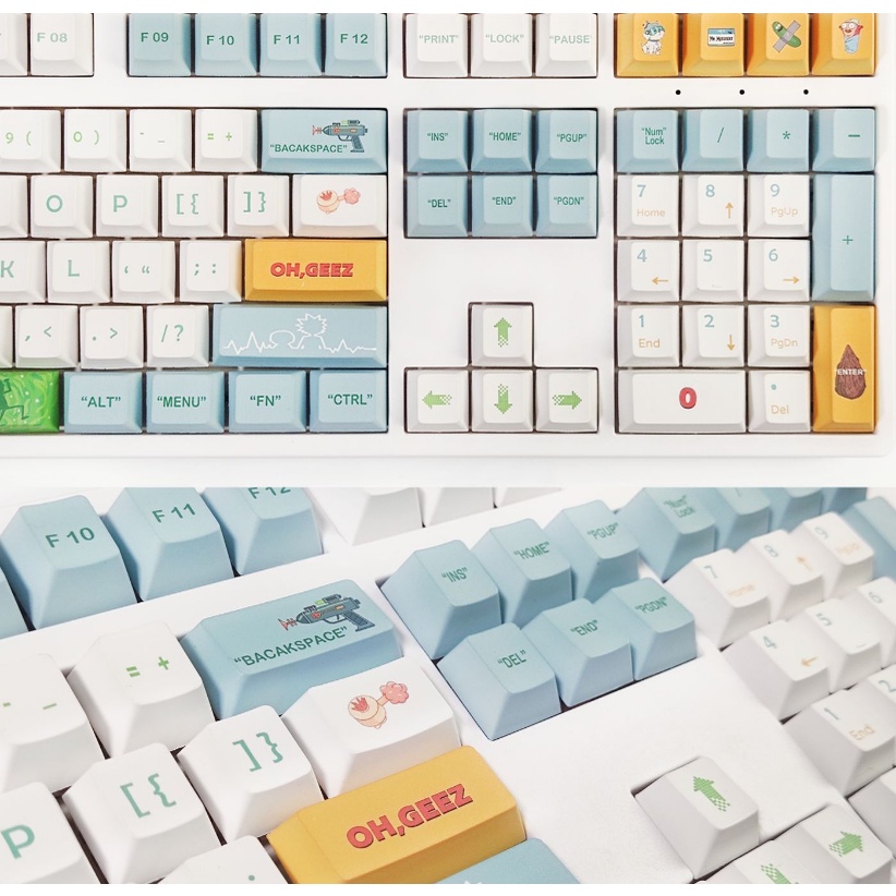 Rick and Morty Keycaps Cherry Profile Anime PBT Dye Sub Bàn phím cơ học Keycap