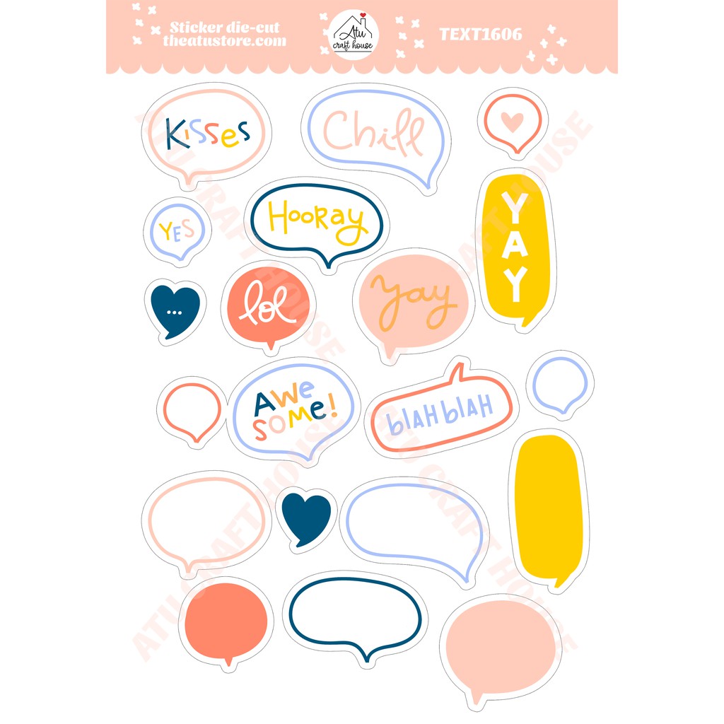 Sticker die-cut - Sticker cắt rời - Nguyên vật liệu làm Scrapbook Handmade