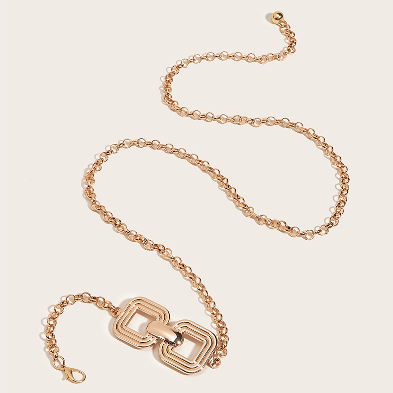 Thắt Lưng Dây Xích Kim Loại Mỏng Màu Vàng Phong Cách Mới