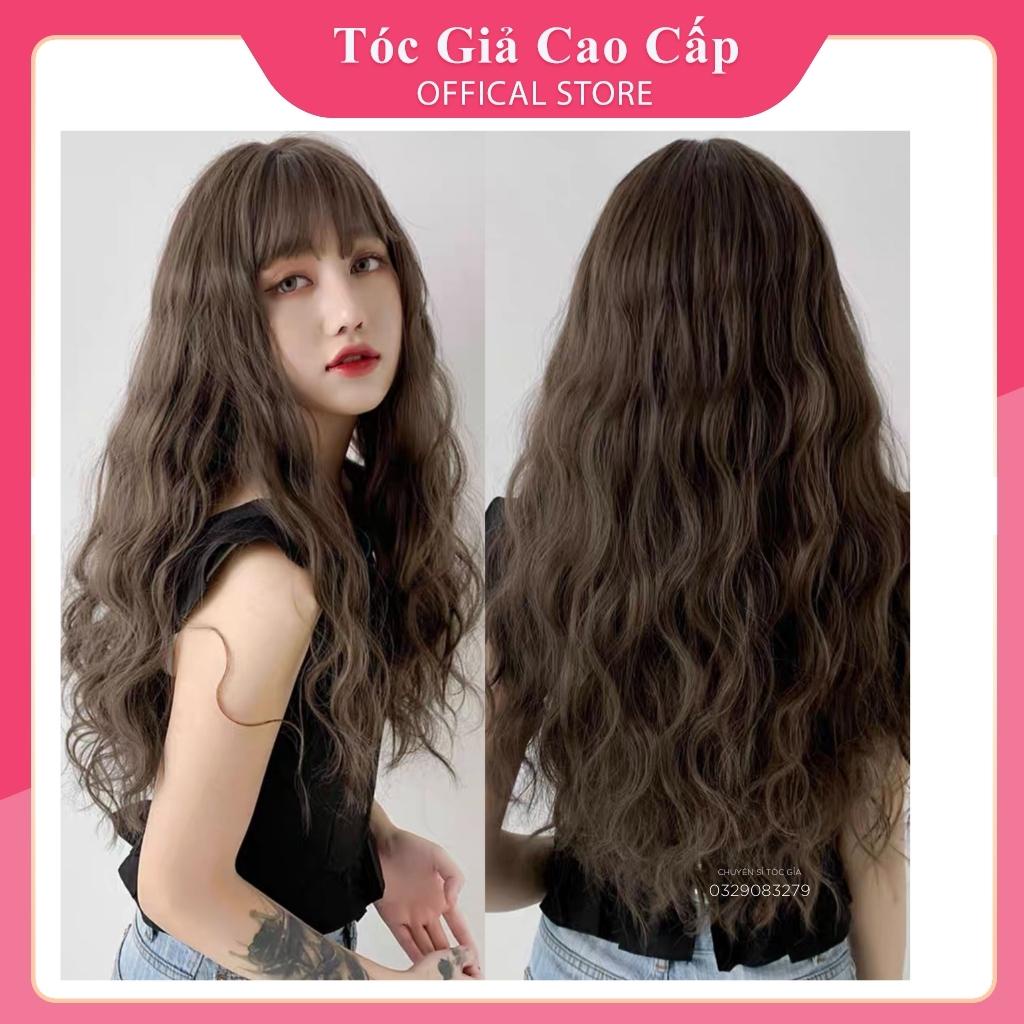 Tóc giả nguyên đầu xoăn trục ❤️FREESHIP❤️ omber xám 8102k