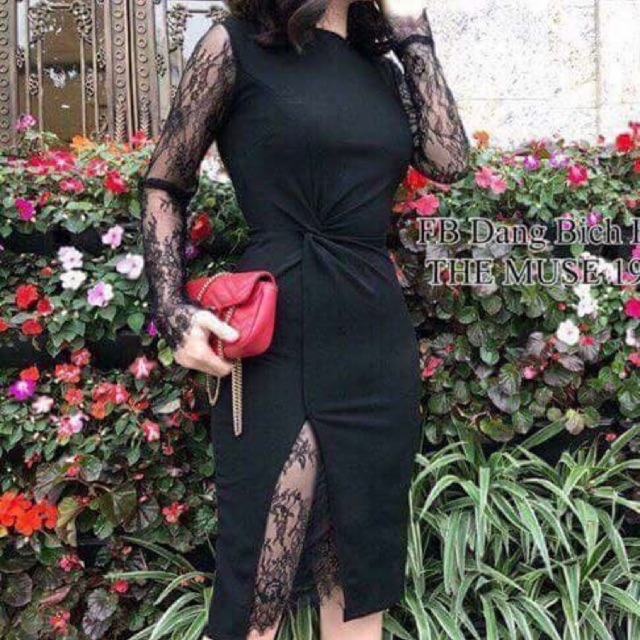 Váy nhúng eo phối ren