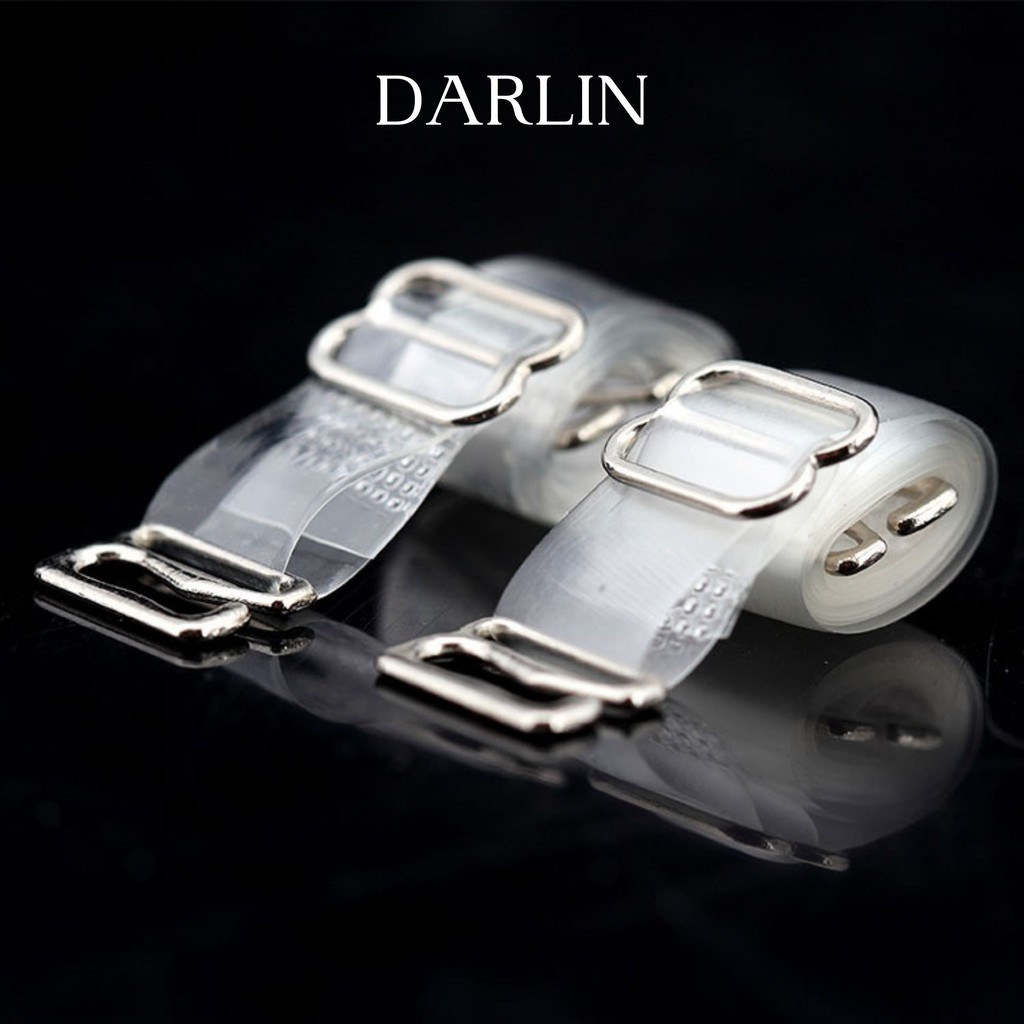 Dây áo ngực bra trong suốt DARLIN không lộ, Dây quai áo lót dán mặc váy hở vai hở lưng