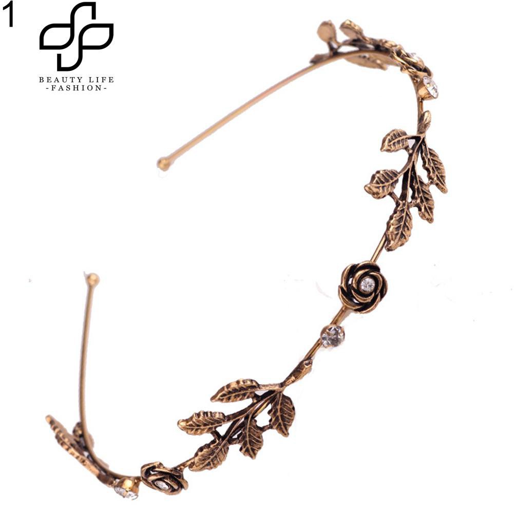Băng đô cài tóc lá cây kim loại kiểu cổ