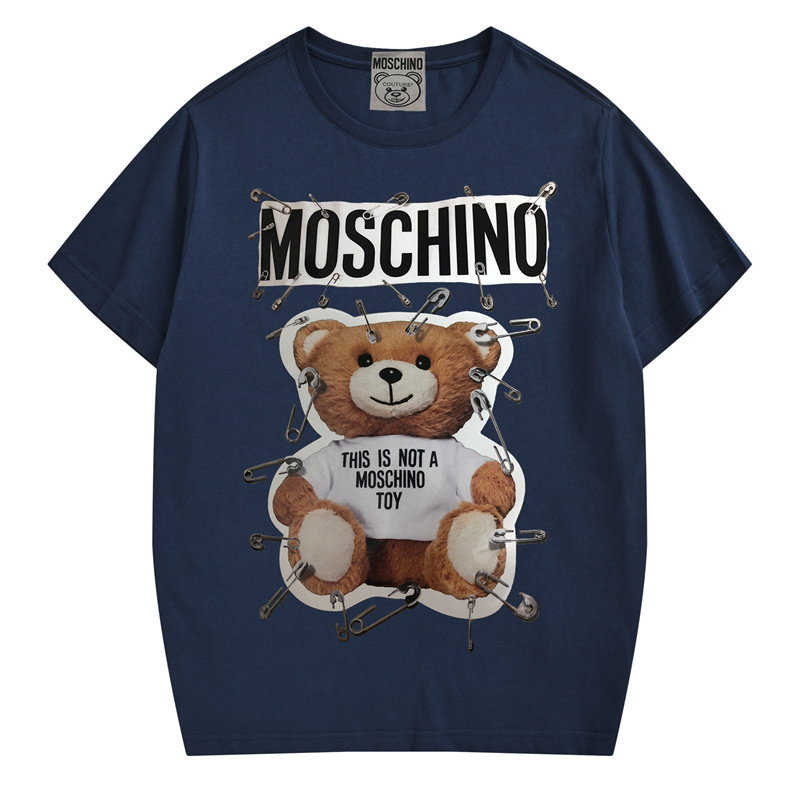 Áo thun Moschino tay ngắn in họa tiết gấu teddy đáng yêu thời trang dành cho các cặp đôi