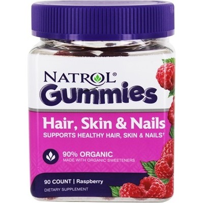 Kẹo dẻo Natrol Hair Skin Nail Nails Gummies with Biotin 90v