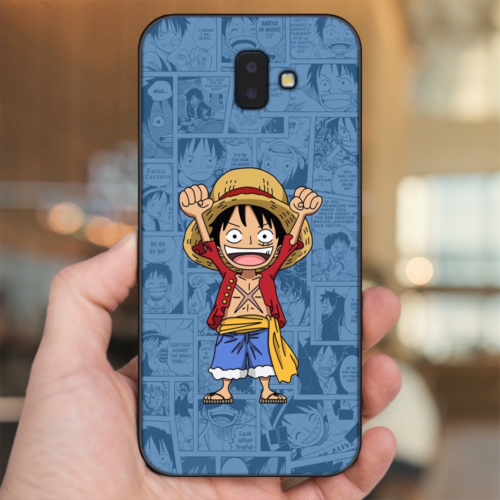 Ốp lưng Samsung J6 Plus viền đen in hình Luffy One Piece