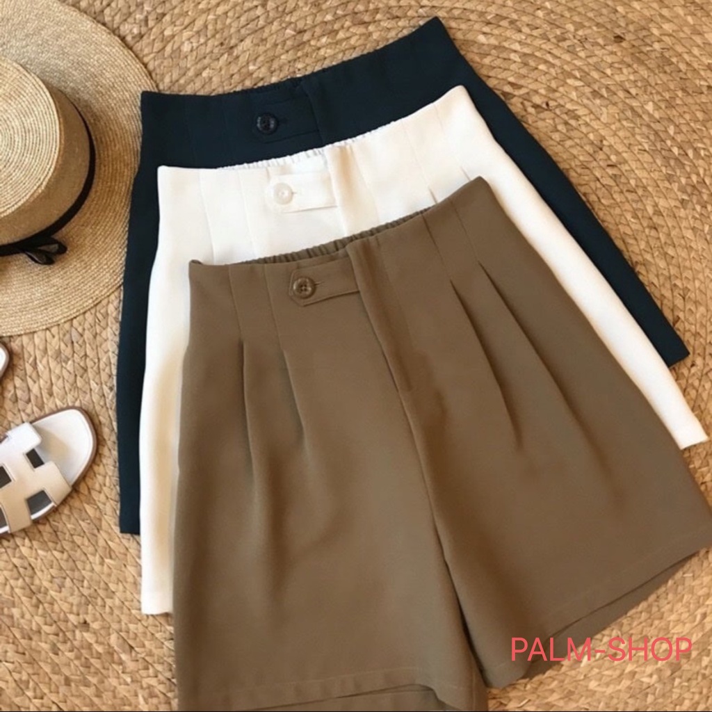 Quần short nữ, Quần đùi nữ cạp cao chất liệu tuyết mưa lưng chun PALM-SHOP