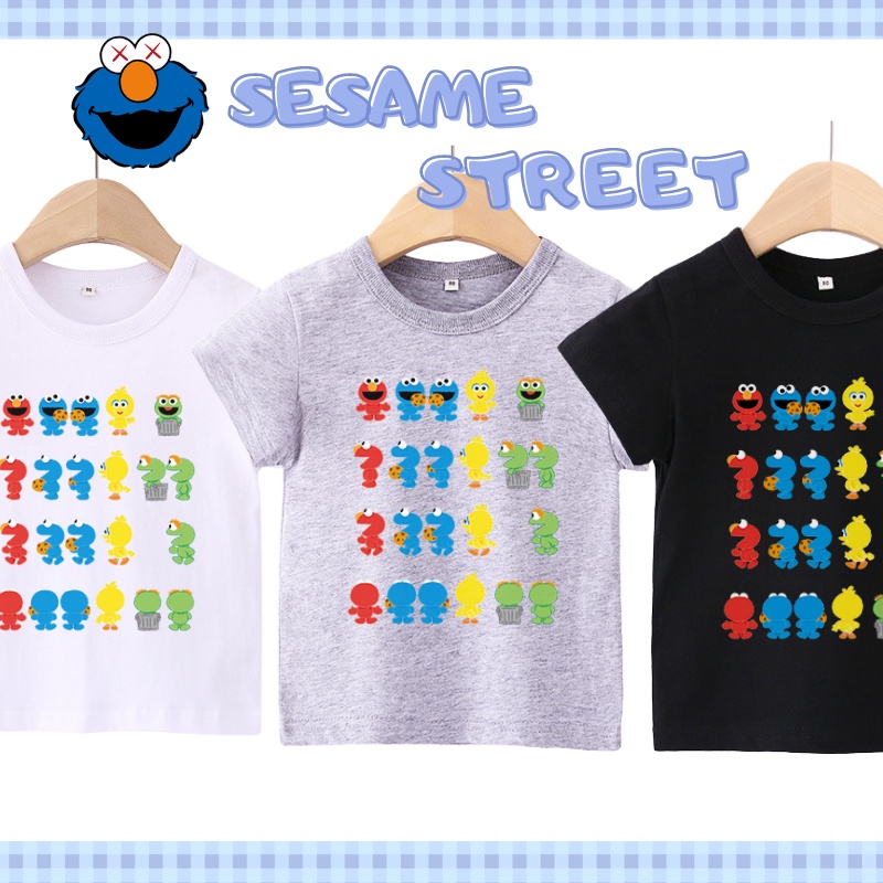 Áo Thun 100% Cotton Mềm Mại In Họa Tiết Hoạt Hình Sesame Street Thời Trang Dành Cho Bé 2022