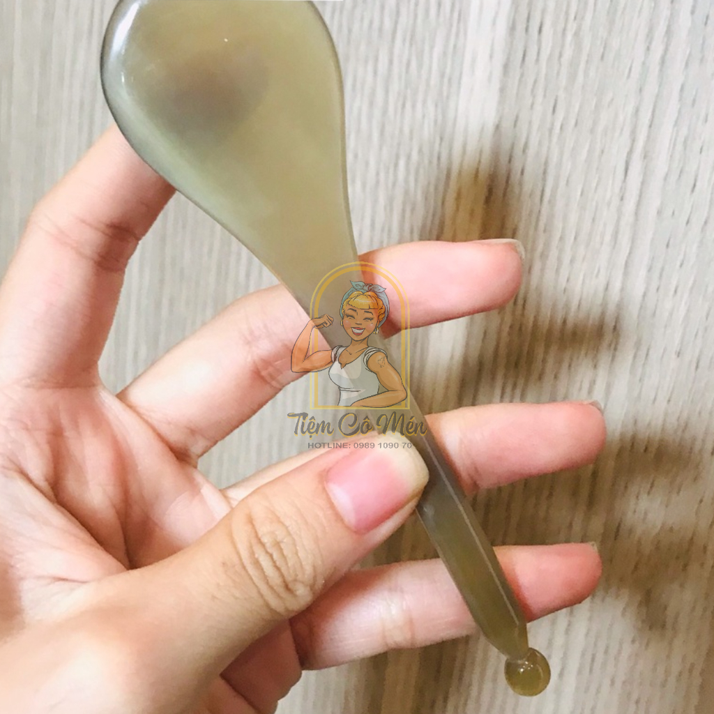 Cây massage mặt bằng sừng thần thánh - đầu tròn đánh bay vết nhăn da mặt - Giúp lưu thông máu
