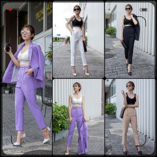 Quần Tây Nữ Dáng Quần Baggy Chuẩn Hàng May Đo Cao Cấp Màu Tím Hot Trend