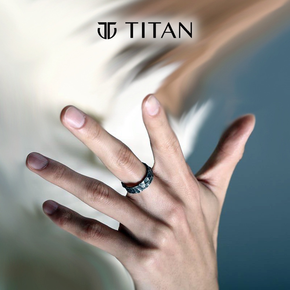 Nhẫn nam nữ họa tiêt vân đá, nhẫn thời trang hiphop màu bạc 925 ring titan freesize unisex cá tính không gỉ Titan Shop