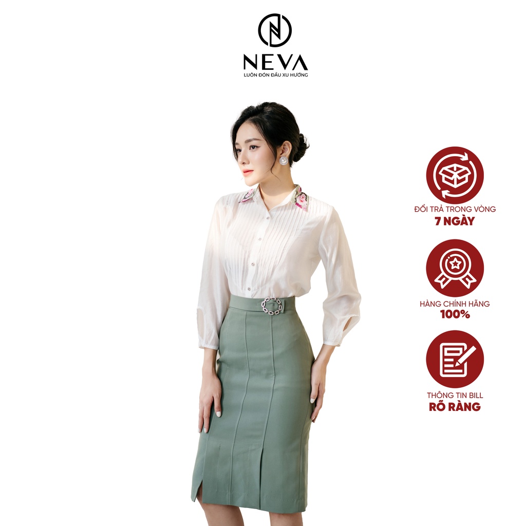 Áo sơ mi nữ công sở NEVA màu trắng W140357