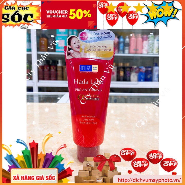 Sữa rửa mặt dưỡng ẩm trắng da ngừa lão hóa dịu nhẹ HADA LABO 80gram  an toàn kholinhkien