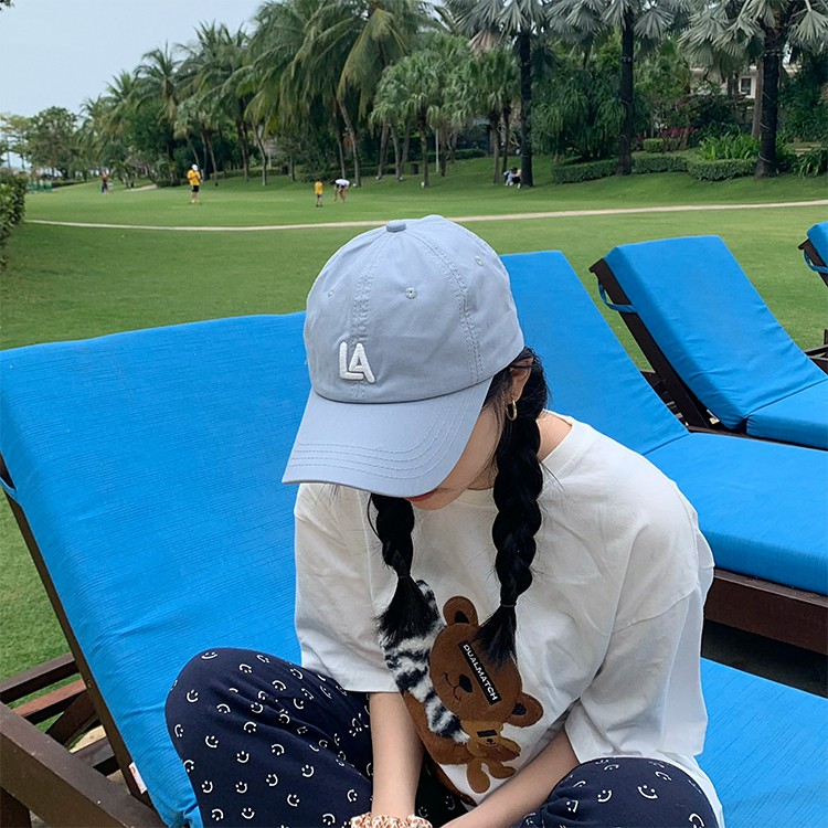 Mũ Lưỡi Trai Màu Trơn Thêu Chữ Phong Cách Hàn Quốc Thời Trang Xuân Hè Cho Nam Và Nữ