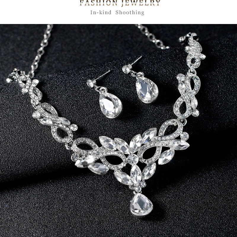 Bộ Trang Sức Bằng Hợp Kim Đính Pha Lê Cao Cấp Thời Trang