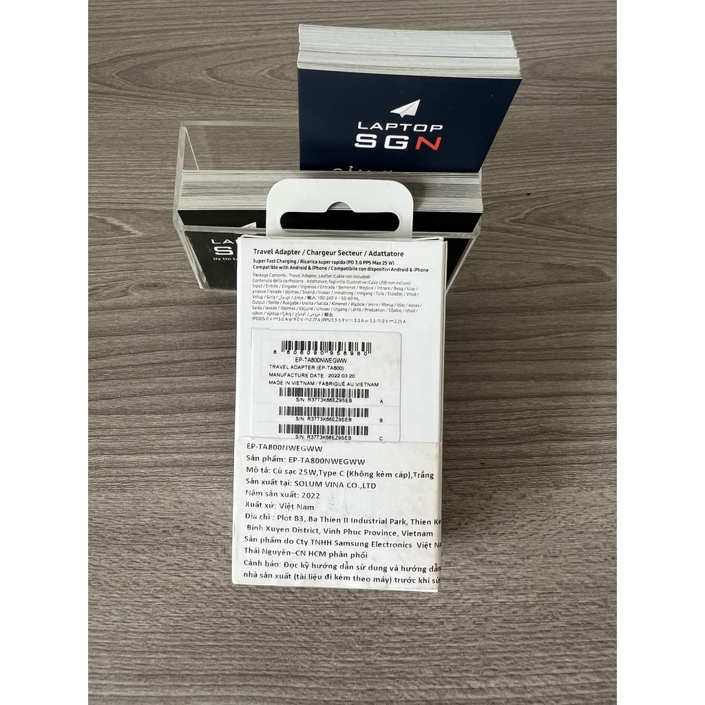 Củ sạc nhanh Samsung 25w Type C  - Chính hãng - Newseal phù hợp cho Galaxy S22/S22+/S22ultra