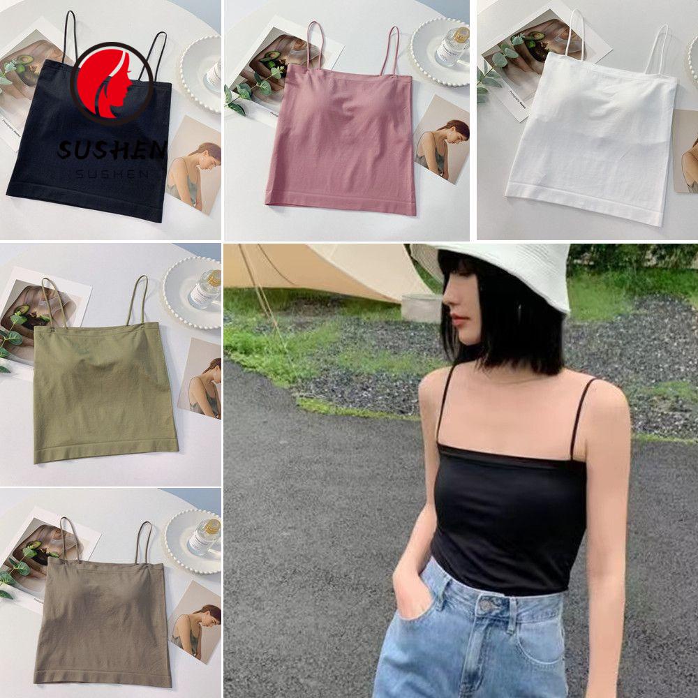 Áo ống lụa lạnh không viền có đệm ngực nhiều màu sắc thoáng khí thời trang dạo phố mùa hè cho nữ