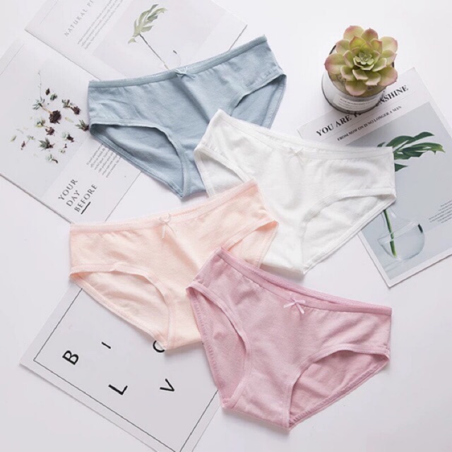 Quần Lót Nữ Cotton Trơn Basic Cạp Vừa Thấm Hút Mồ Hôi Co Giãn 4 Chiều Chống Hằn Viền Ôm Vòng 3 Kháng Khuẩn P026