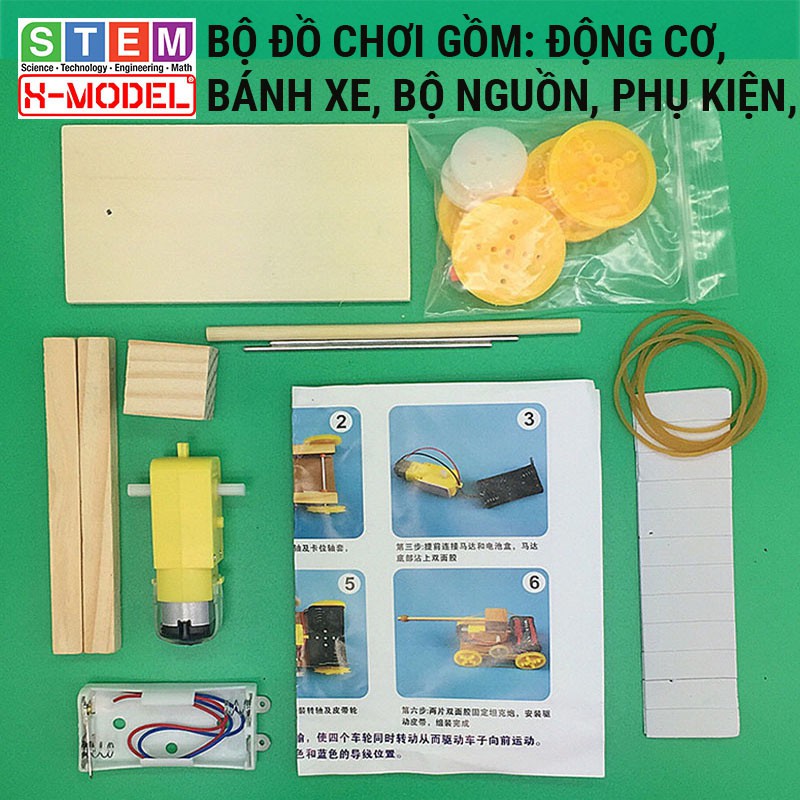 Đồ chơi khoa học STEM Xe tăng có lắp súng XMODEL ST60 cho bé, Đồ chơi sáng tạo [Giáo dục STEM, STEAM]