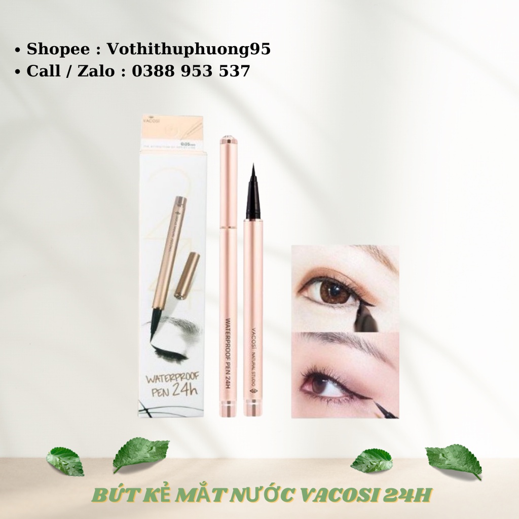 Bút Lông Kẻ Mắt Nước Vacosi WaterProof Pen Eyeliner 24H