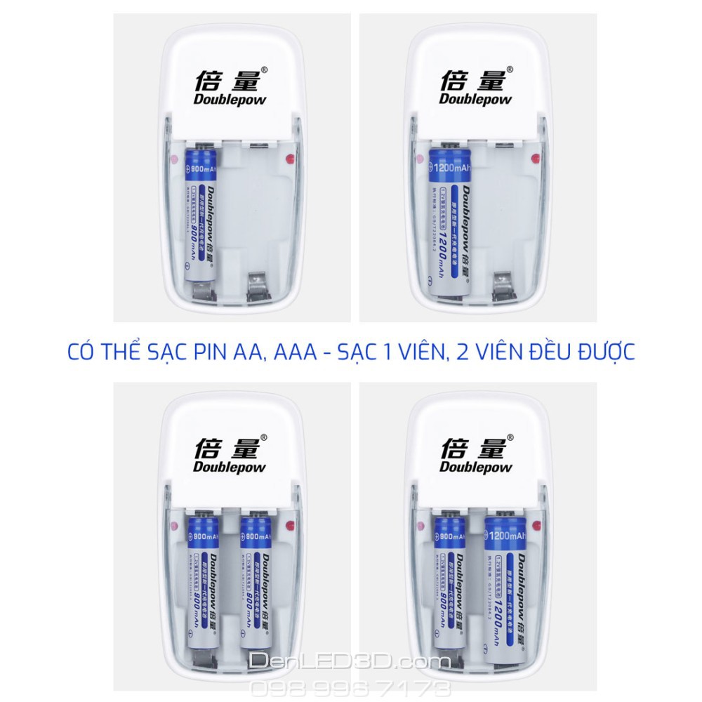 [Chính Hãng] Pin Sạc DoublePow 3000Mah Kèm Bộ Sạc, Dung Lượng Thật, BH 1 Đổi 1