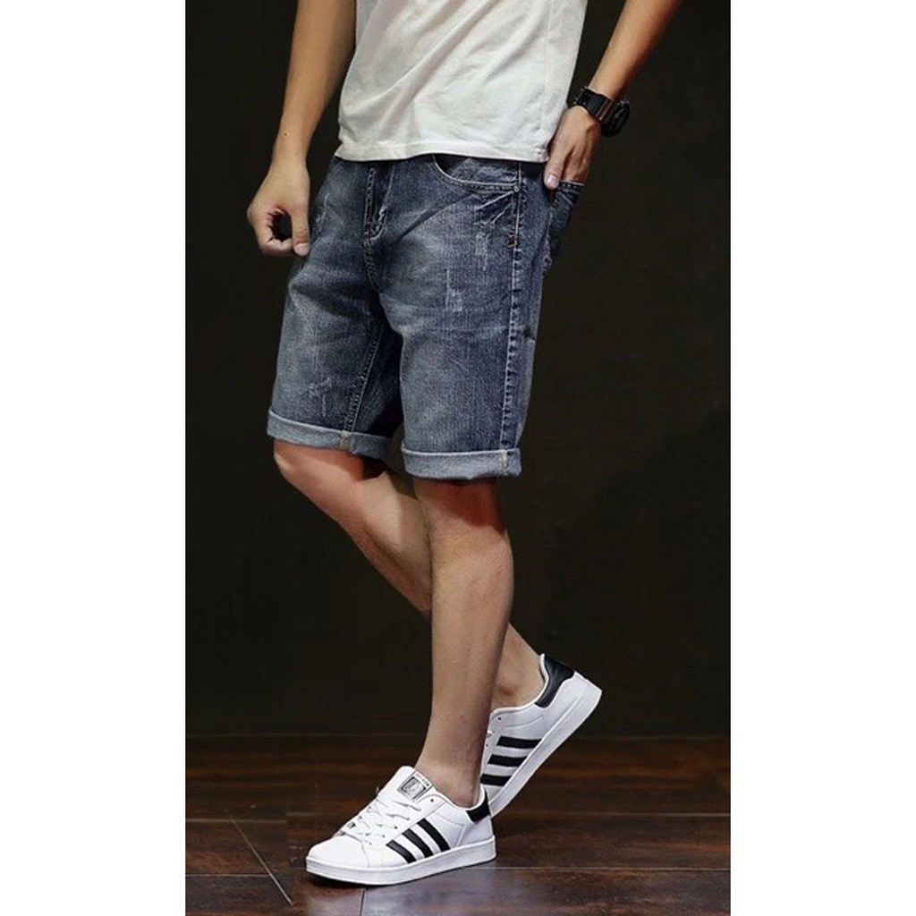 QUẦN JEAN NGẮN _ QUẦN SHORT NAM ( CO GIÃN DÀY MỊN ) (MÀU XANH XÁM) | BigBuy360 - bigbuy360.vn